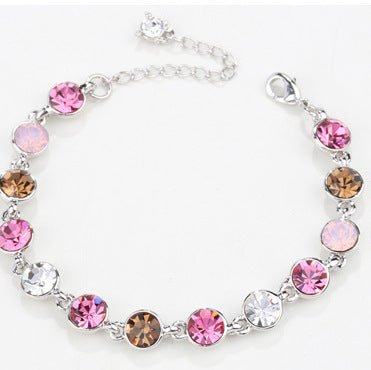 Women’s Crystal Fashion Bracelet – Gold & Platinum Colorful Statement Jewelry