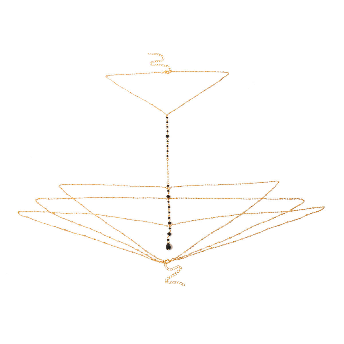 Women’s Multi-Layer Crystal Body Chain Necklace – Geometric Rhinestone Statement Jewelry, Gold & Silver