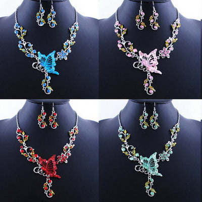Butterfly Love Necklace Jewelry Set