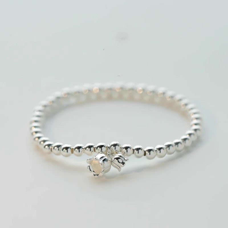 Lily Pearl Bracelet for Women – Elegant Alloy Ball & Pearl Bracelet with Electroplated Geometric Design