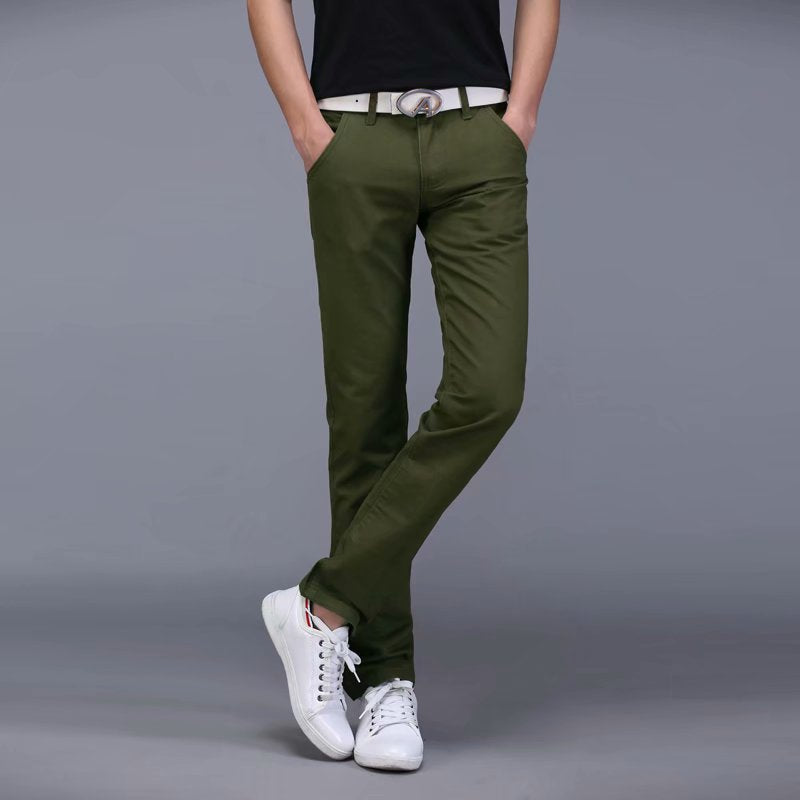 Men’s Slim Fit Straight-Leg Pants – Summer Casual Trousers