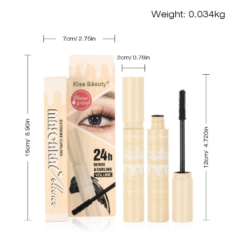 Long Curl Waterproof Mascara – Black Lengthening, Volumizing & Lash Defining