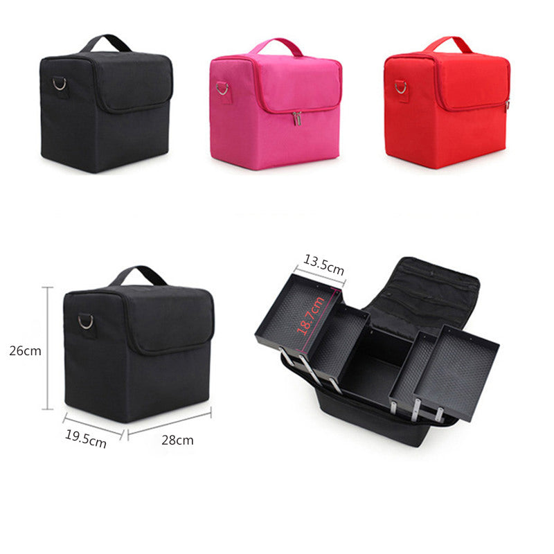 Oxford Makeup Case – Portable Beauty Tool Organizer & Cosmetic Travel Bag