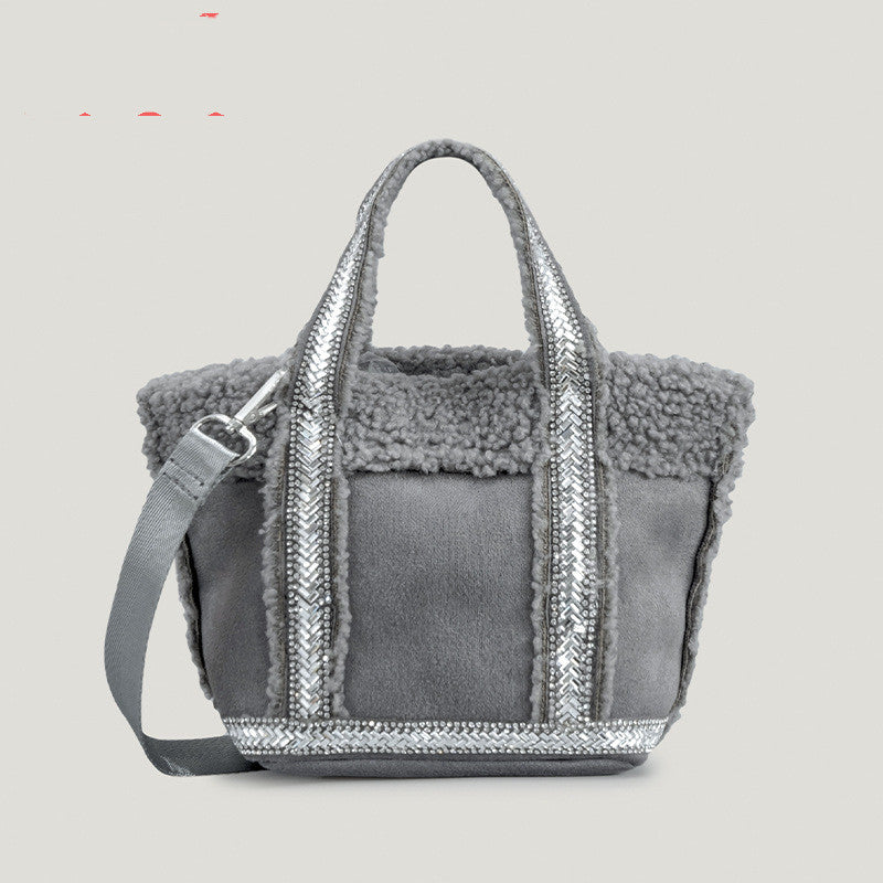 Autumn Winter Woolen Bucket Bag for Women – Cozy Fashion Shoulder Handbag for Cold-Season Style