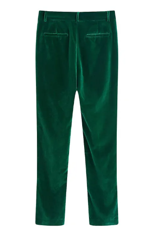 Women’s Velvet Blazer & High-Waist Straight-Leg Pants Set – Elegant Two-Piece Suit, XS–L