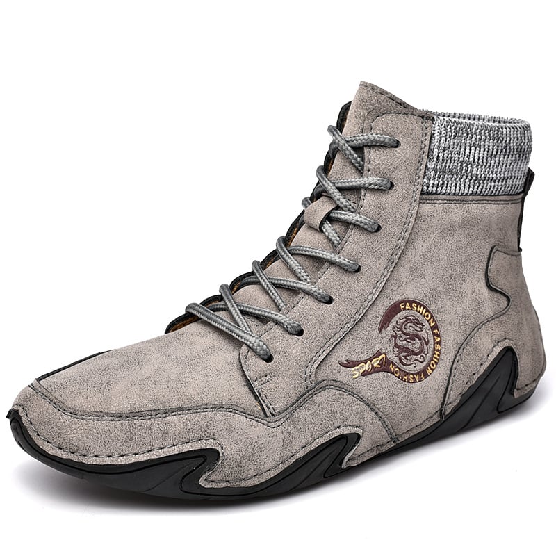 Men’s British-Style High-Top Martin Boots – Plus Size Casual Footwear