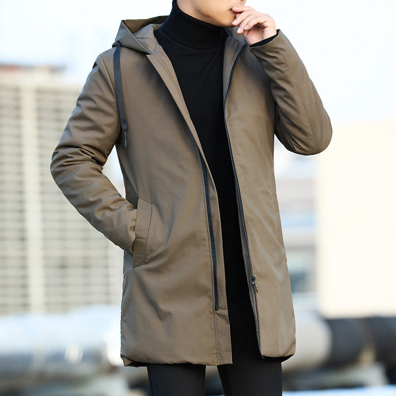 Men’s Thick Hooded Casual Jacket – Cotton-Padded Warm Zip-Up Winter Jacket, 2 Colors, M–6XL