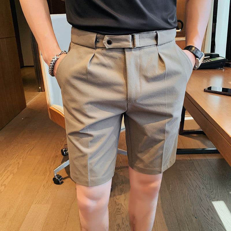 Men’s Casual Slim-Fit Solid Color Shorts – Stylish Summer Everyday Wear