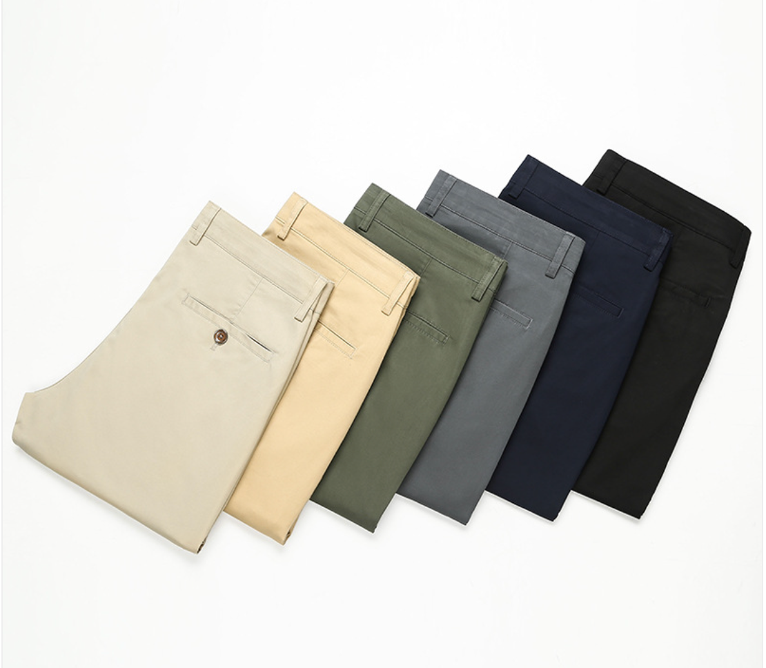 Men’s Straight Loose Cotton Pants – Relaxed Casual Trousers