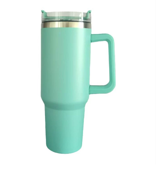 40oz Stainless Steel Tumbler – Vacuum Insulated Travel Mug with Straw & Handle
