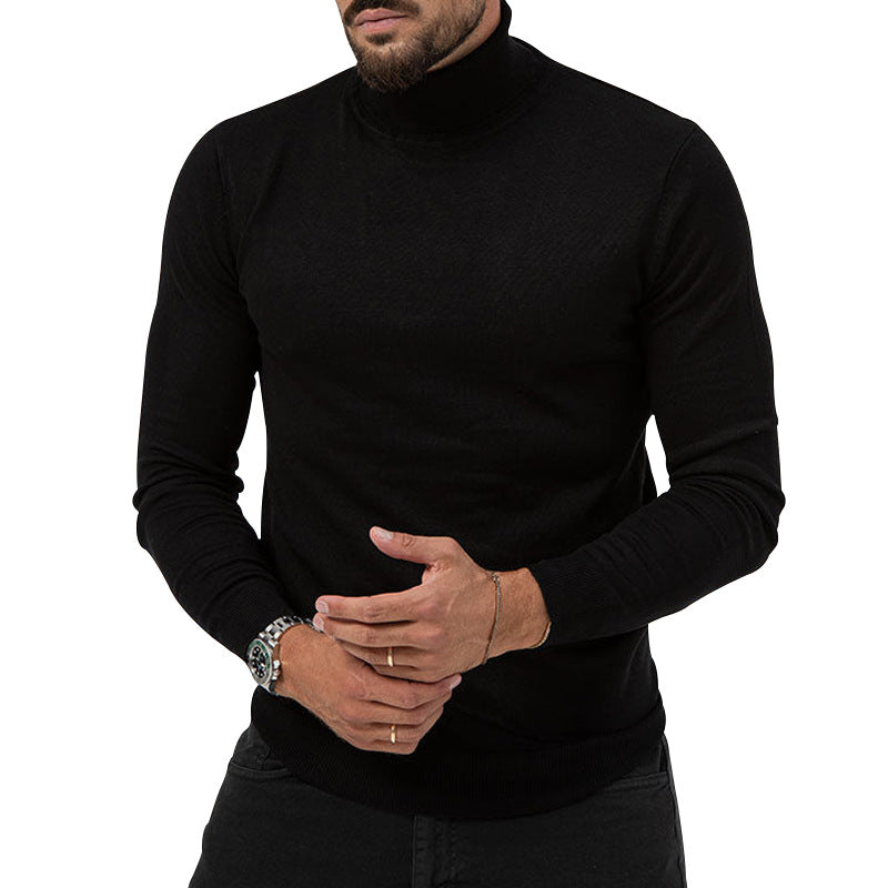 Men’s High-Elastic Turtleneck Cashmere Sweater – Warm Winter Knitwear – USA