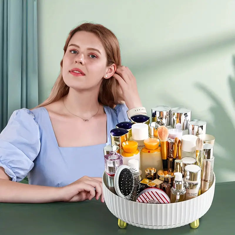 360° Rotating Makeup Organizer with Large Capacity