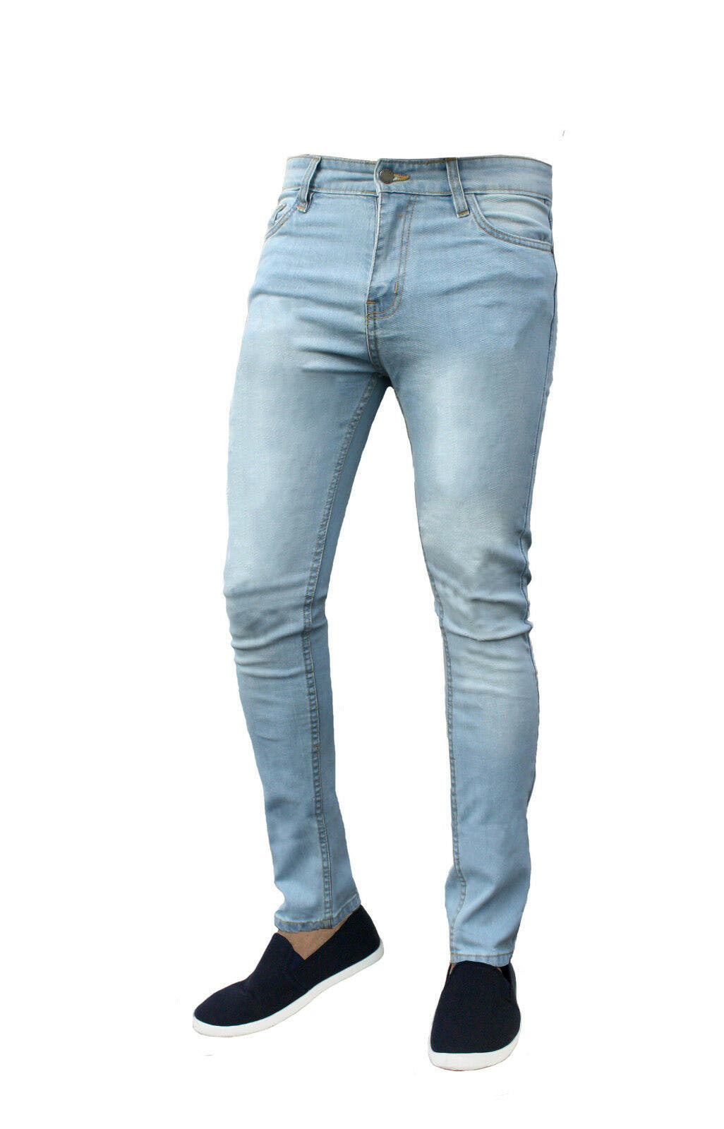 Men’s Stretch Skinny Slim-Fit Jeans – Mid-Waist Casual Denim Pants, S–3XL