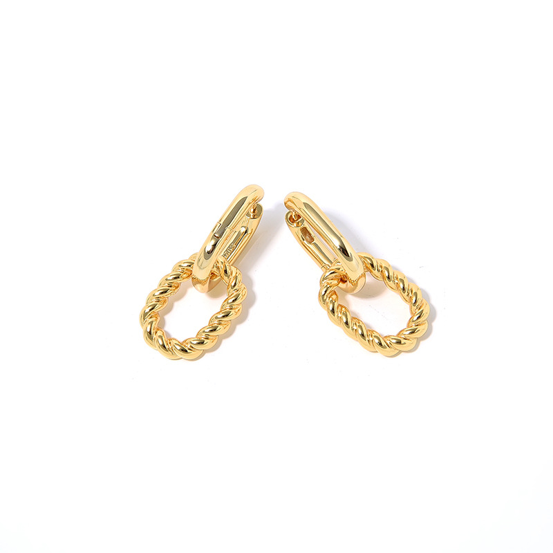 Sterling Silver Double Ring Earrings for Women – Elegant Modern Jewelry