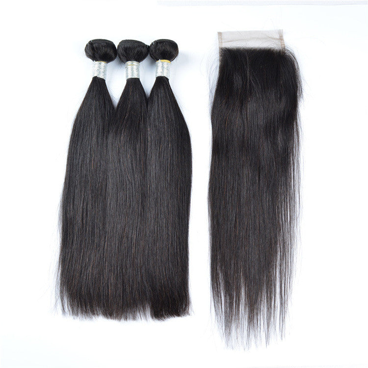 9A Straight Human Hair Wig & Bundles – Natural Real Hair Extensions for Women