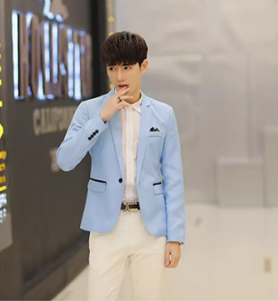 Men’s Korean Slim Fit Cotton Blazer – Smart Casual Spring & Fall Jacket, M–5XL
