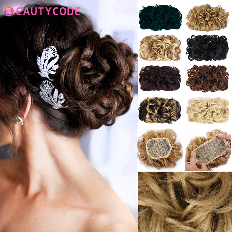 Synthetic Curly Hair Extension with Large Comb Clip – Lightweight Updo Hairpiece for Women