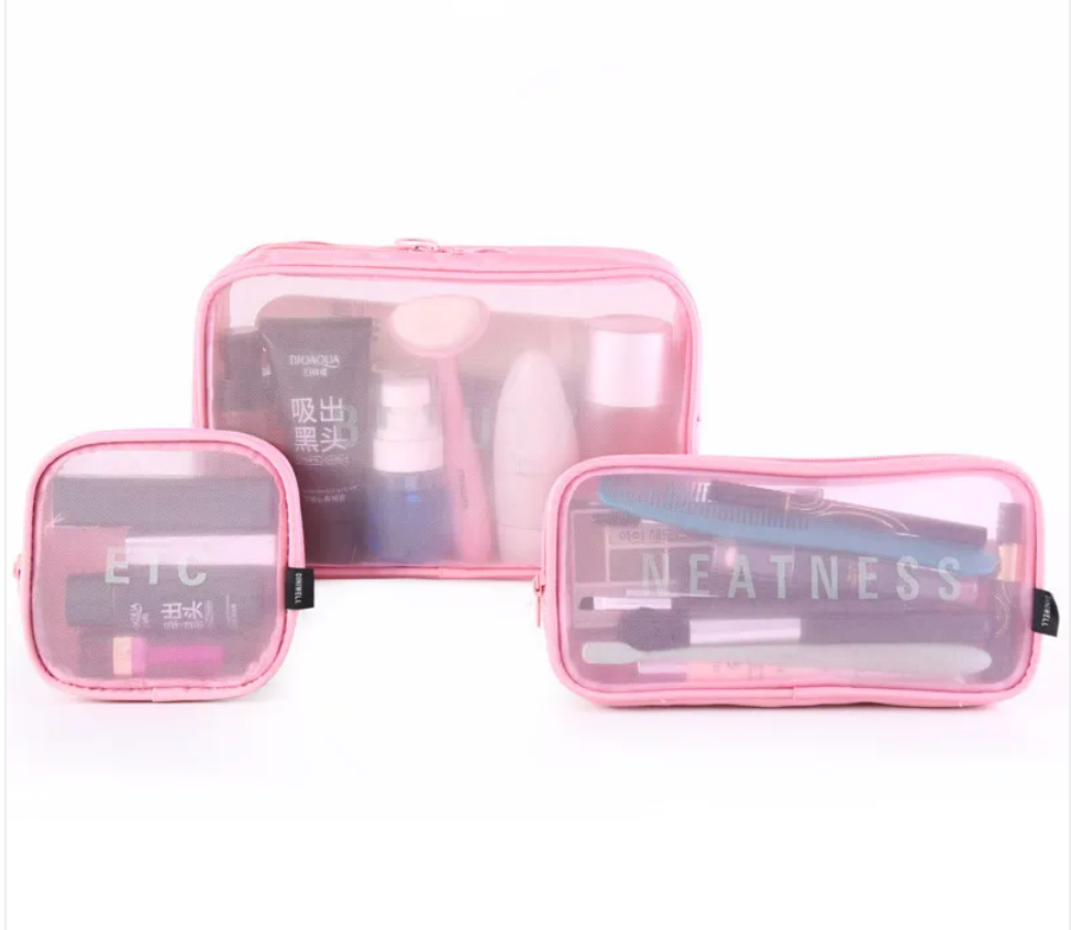 Mesh Cosmetic Storage Bag – Large Capacity Portable Makeup Brush Organizer