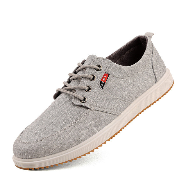 Men’s Breathable Linen Moccasin Loafers – Casual Slip-On Shoes