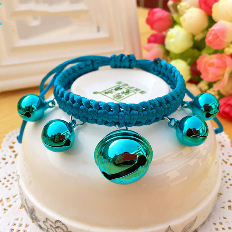Cute Puppy & Cat Collar with Bell – Adjustable Nylon Jewelry-Style Pet Collar