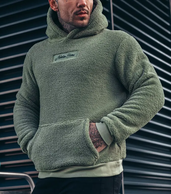 Men’s Fashion Hooded Plush Sweater Jacket – Casual Warm Zip-Up Hoodie, 4 Colors, S–3XL
