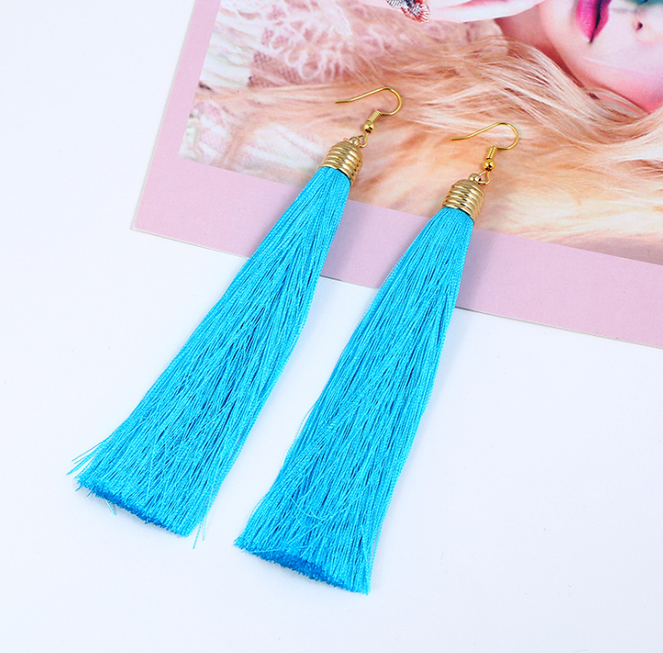 Long Tassel Dangle Earrings for Women – Elegant Statement Jewelry