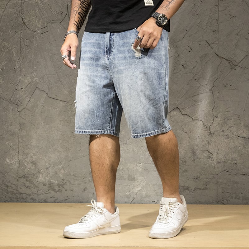Men’s Stretch Denim Five-Point Shorts – Comfortable Casual Summer Shorts
