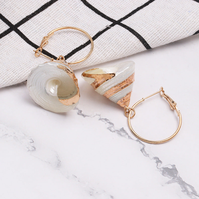 Geometric Shell Earrings for Women – Trendy Modern Statement Jewelry