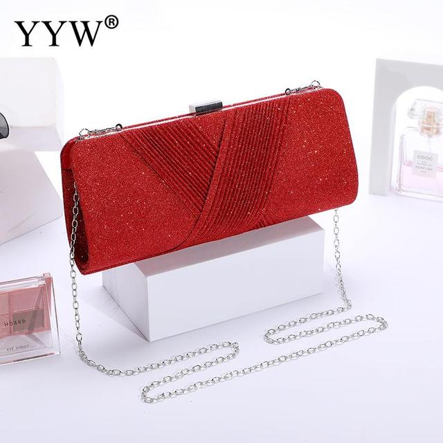 Sequined Glitter Evening Clutch Bag for Women – Sparkling Dumpling Shoulder Bag with Chain Strap