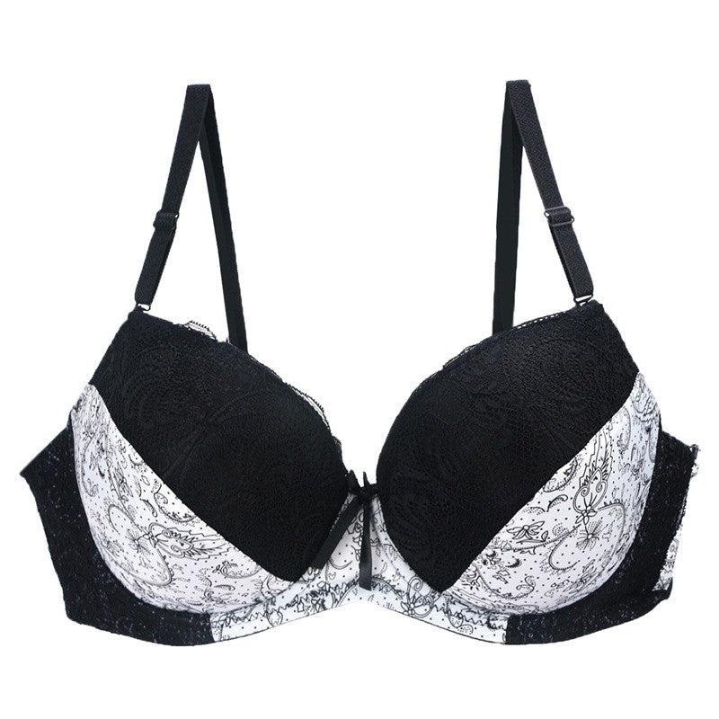 Lace & Print Plus Size Women’s Bra – Comfortable Everyday Lingerie
