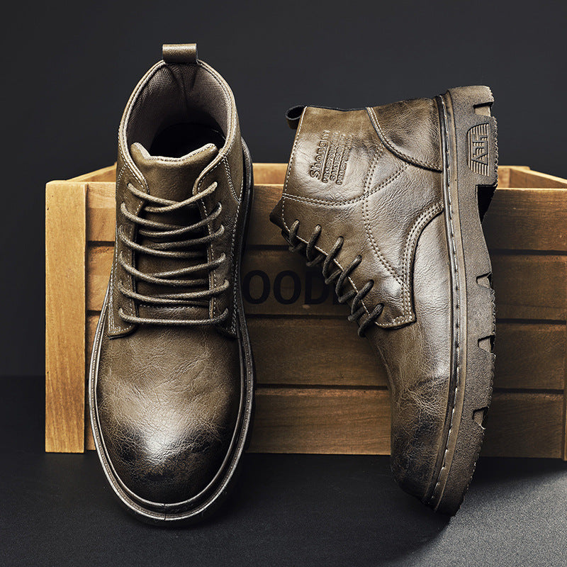 Men’s Vintage Motorcycle Boots – Trendy Rugged Casual Footwear