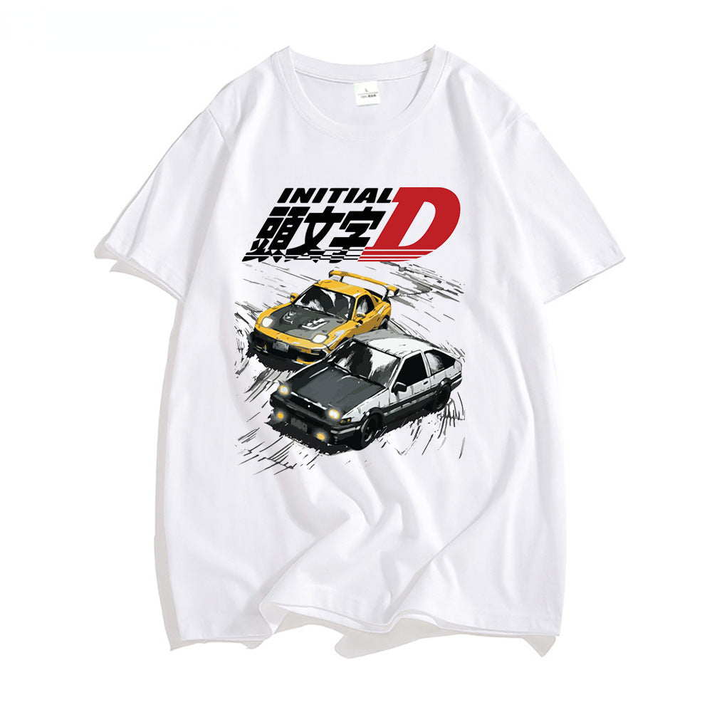 Men’s AE86 Initial D Anime T-Shirt – Japanese Car Racing Graphic Summer Tee, XS–4XL