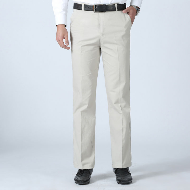 Men’s Stretch Cotton Suit Pants – Slim Summer Business Casual Trousers