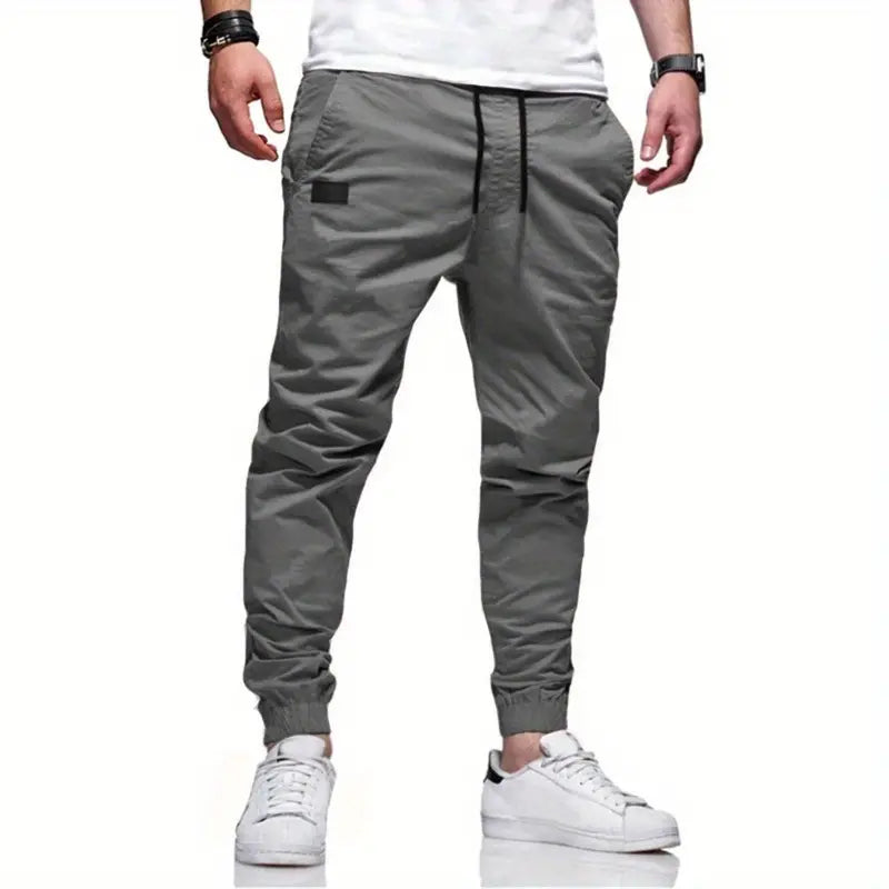 Men’s Casual Drawstring Cargo Jogger Pants – Comfortable Utility Trousers – USA