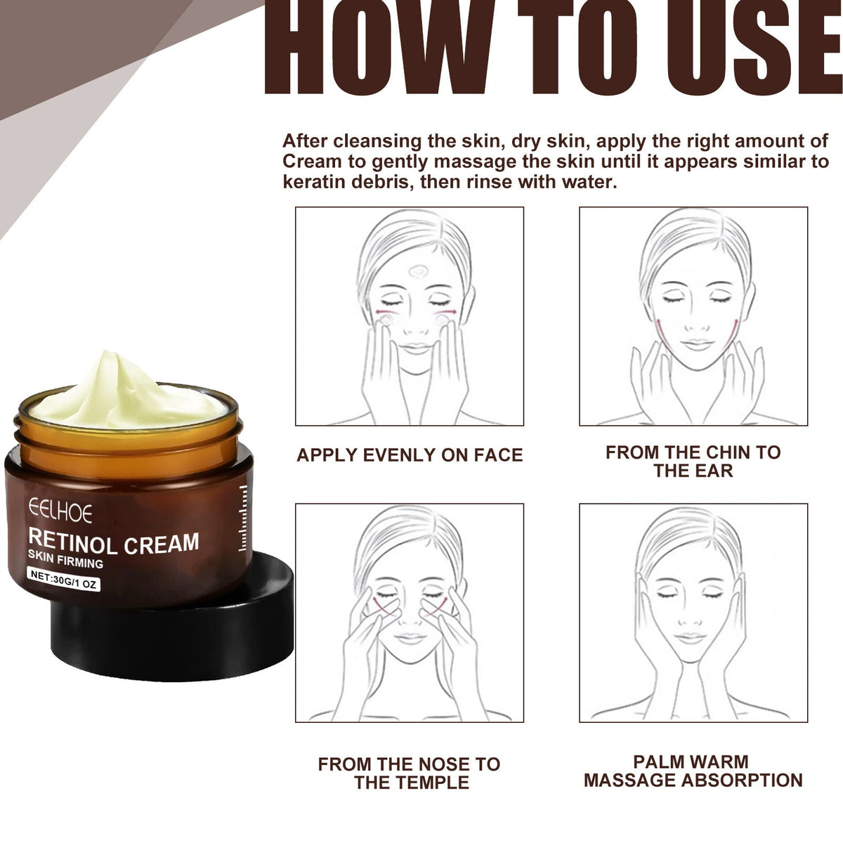 EELHOE Retinol Cream – Anti-Aging Firming & Brightening Facial Moisturizer