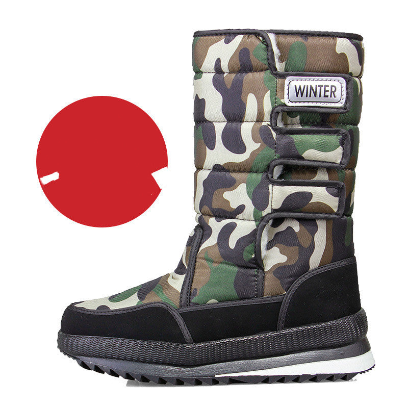Men’s Plus-Size Medium-Tube Winter Boots – Warm Casual Footwear