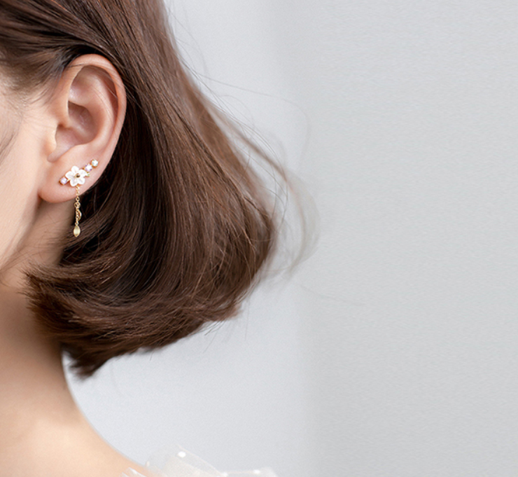 Shell Flower Earrings for Women – Elegant Floral Statement Jewelry