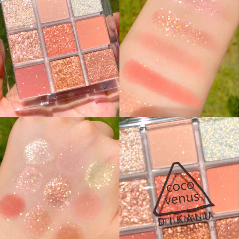 DIKALU Sunset Glow 9-Color Eyeshadow Palette – Matte & Shimmer
