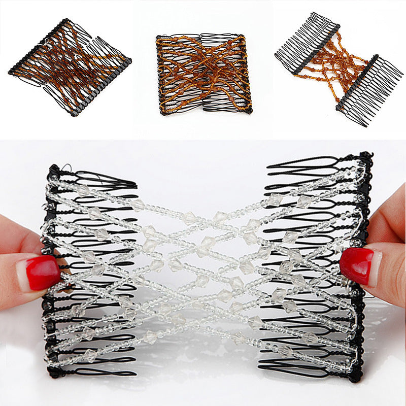 Bead Hair Comb Wire Styling Tool – Decorative Hair Brush & Hairstyle Accessory