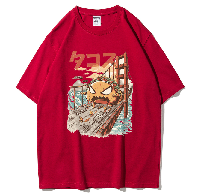 Men’s Hip Hop Cartoon Graphic T-Shirt – Breathable Polyester Streetwear Tee, S–3XL