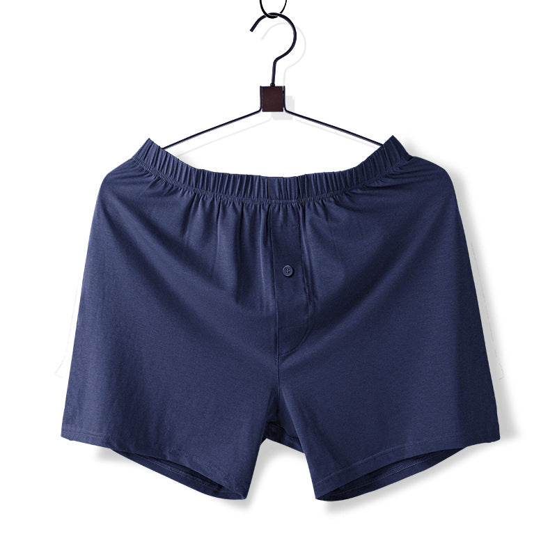 Mid-Waist Men’s Cotton Home Pants – Breathable Relaxed Lounge Shorts