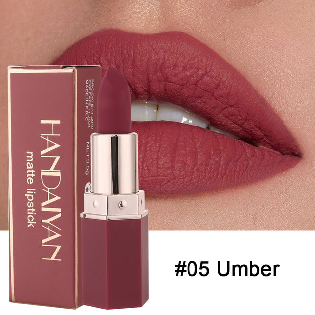 6-Color Matte Moisturizing Lipstick for Daily Use
