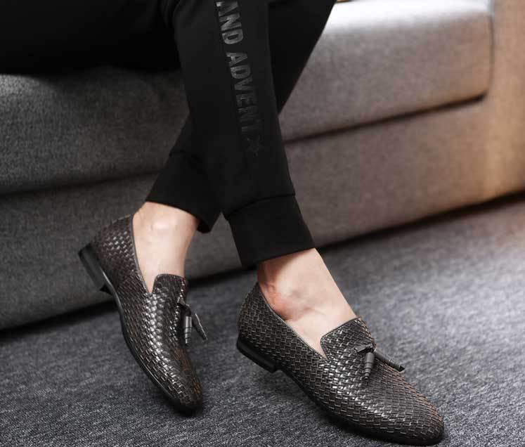 Men’s Anyaman Summer Loafers – Woven Casual Slip-On Shoes