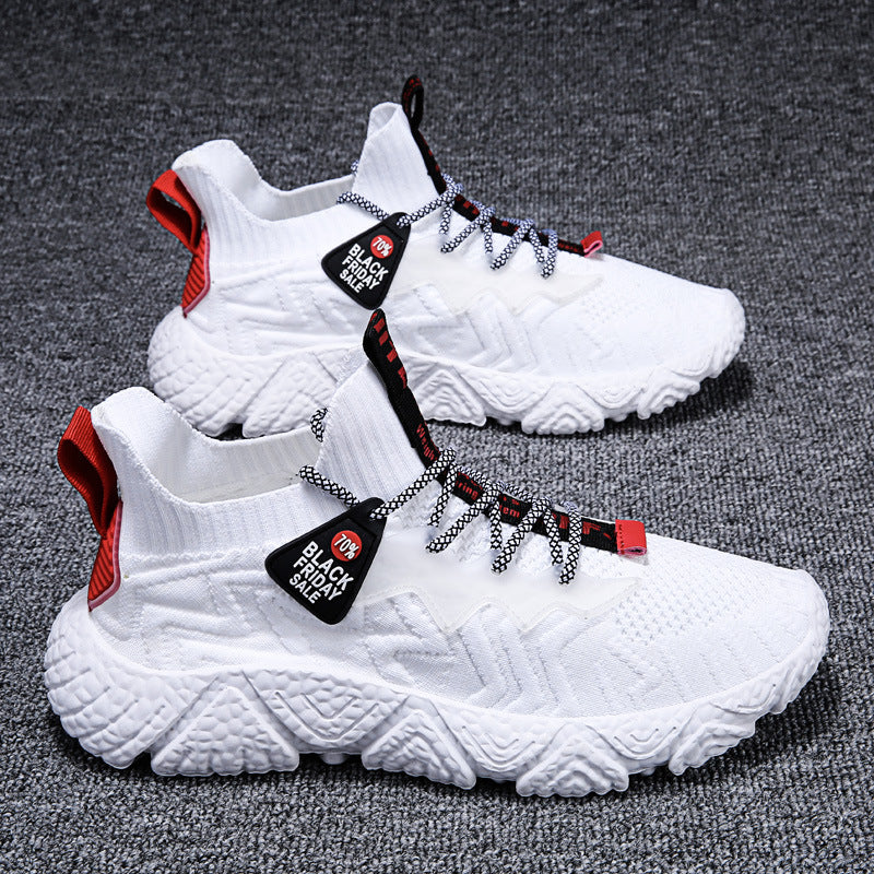 Korean Style Breathable Knit Sneakers for Men