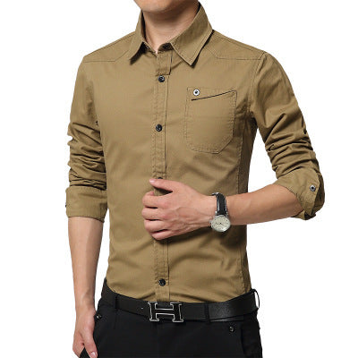 Men’s Slim Fit Cotton Business Shirt – Casual Plus Size Shirt, M–4XL