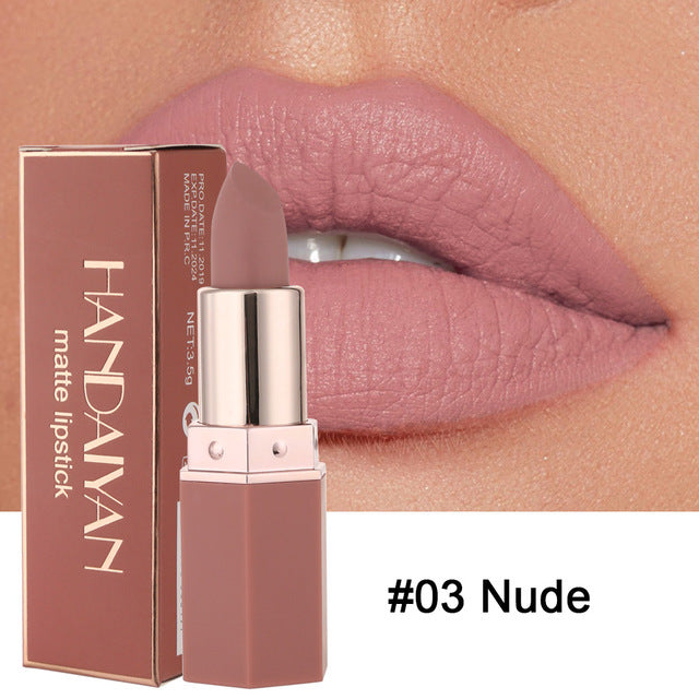 6-Color Matte Moisturizing Lipstick for Daily Use