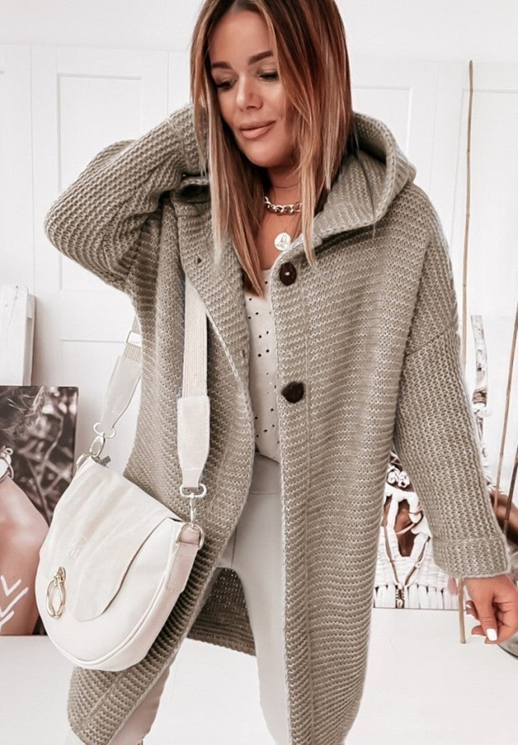 Women’s Plus Size Loose Cardigan Sweater – Cotton Blend Soft Commuter Knit Cardigan, 6 Colors, S–XL