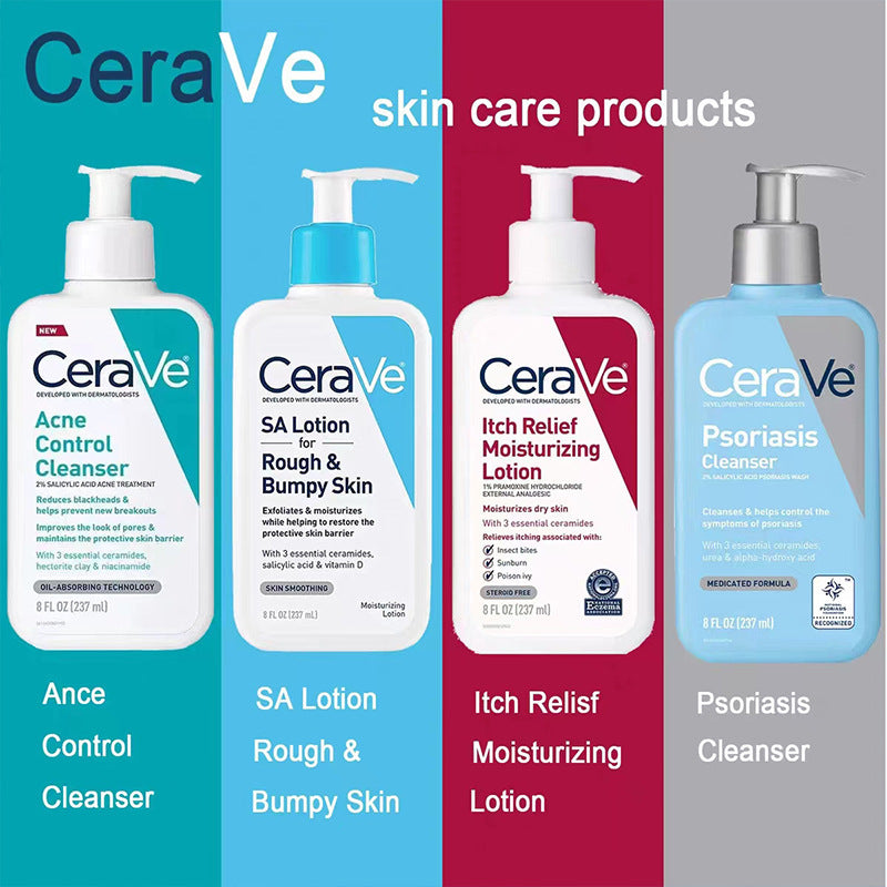 CeraVe 2% Salicylic Acid Cleanser & Body Lotion 237ml – Exfoliating, Hydrating & Soothing Skin Care
