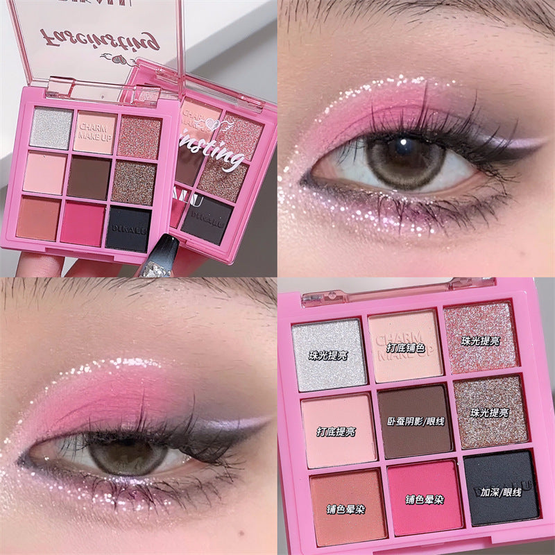 DIKALU Sunset Glow 9-Color Eyeshadow Palette – Matte & Shimmer