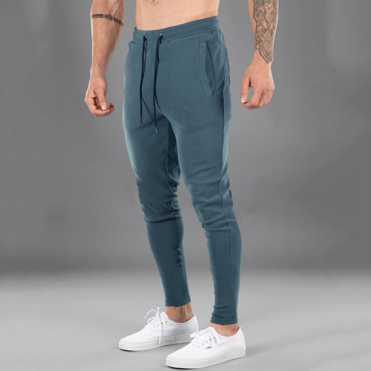 Men’s Cotton Skinny Stretch Pants – Casual Sports Trousers